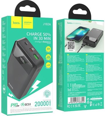 Портативное зарядное устройство Hoco J102A 20000mAh PD20W+QC3.0