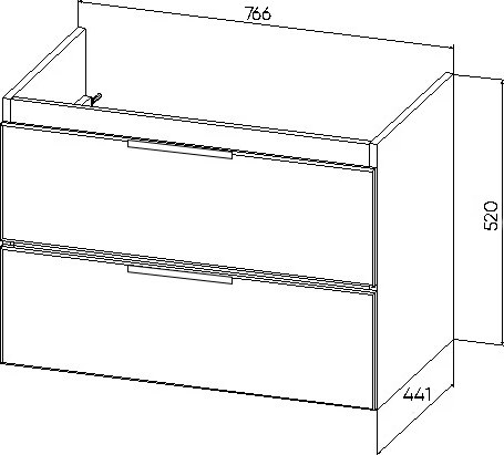 Тумба под умывальник Viant Берлин Moduo 80 / VBER80MDC-T2YP