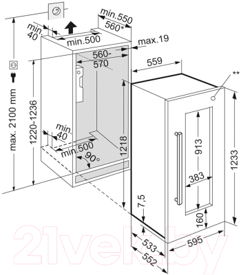 Встраиваемый винный шкаф Liebherr EWTdf 2353
