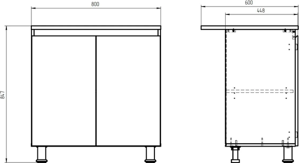 Шкаф-стол кухонный Dipriz Д.70100.2