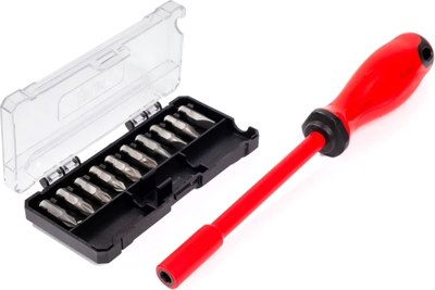 Отвертка КВТ Диэлектрическая с набором бит НИО-2210 / 88928