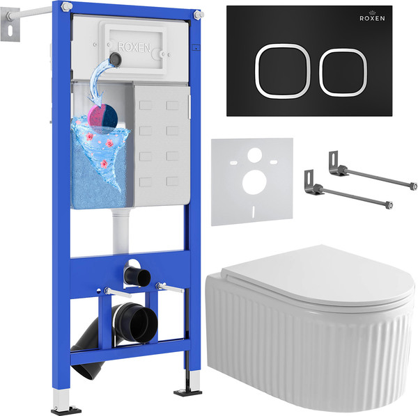 Унитаз подвесной с инсталляцией Roxen StounFix Dual Fresh 968267 - фото