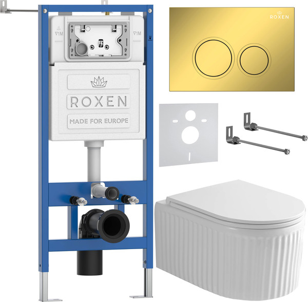 Унитаз подвесной с инсталляцией Roxen StounFix Dual Fresh 968254