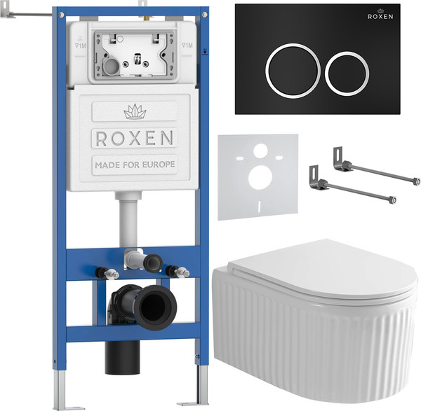 Унитаз подвесной с инсталляцией Roxen StounFix Dual Fresh 968231