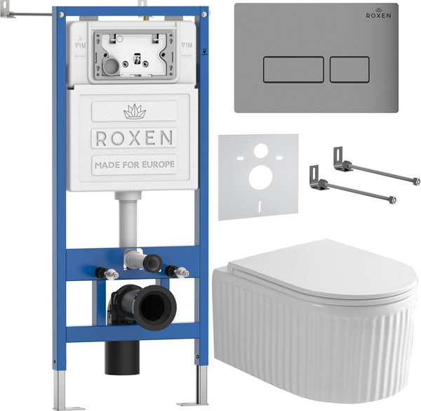 Унитаз подвесной с инсталляцией Roxen StounFix Dual Fresh 968214