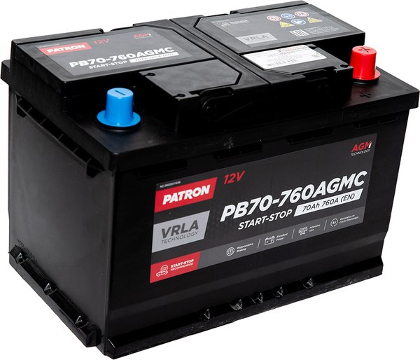 Автомобильный аккумулятор Patron AGM PB70-760AGMC - фото