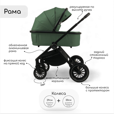 Детская универсальная коляска Bubago Bloom 2 в 1 / BG 134-3 