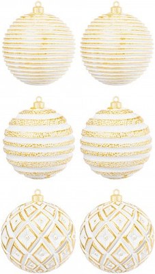 Набор шаров новогодних Elan Gallery Золотой винтаж С эффектом старины / 970123 - фото