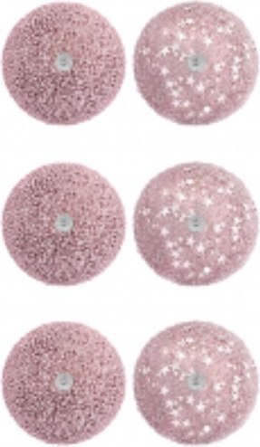 Набор шаров новогодних Elan Gallery Розэ с глиттером / 970126