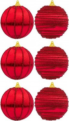 Набор шаров новогодних Elan Gallery Полоски / 970135 - фото