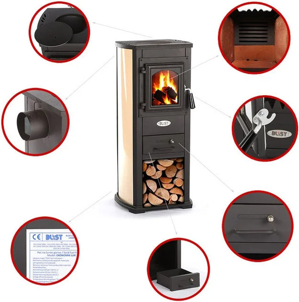 Печь-камин Blist Berna Lux (бежевый)