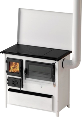 Печь отопительно-варочная MBS Trend D с плитой и крышкой R (белый) - фото