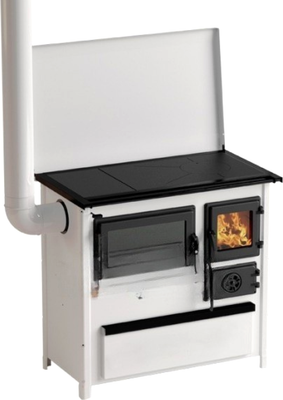 Печь отопительно-варочная MBS Trend с плитой и крышкой L (белый) - фото