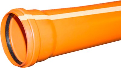 Труба наружной канализации Valfex 110 рыжая с раструбом 0.5м / 301100050 - фото