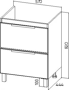 Тумба под умывальник Viant Берлин Moduo 60 / VBER60MDC-T2Y