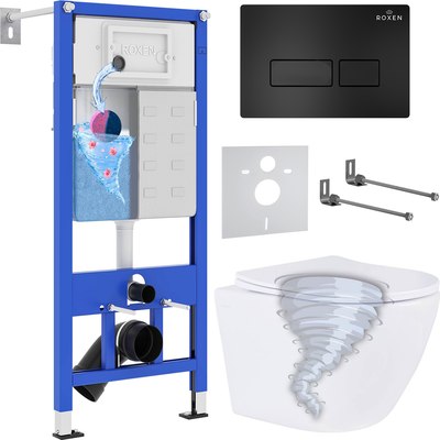 Унитаз подвесной с инсталляцией Roxen StounFix Dual Fresh 968313 - фото