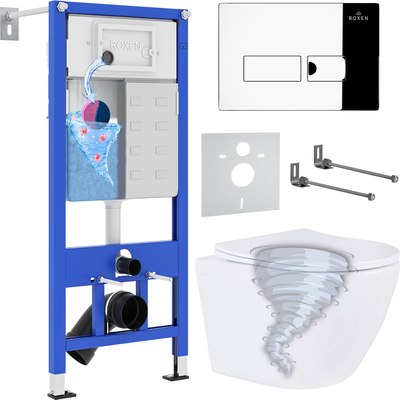 Унитаз подвесной с инсталляцией Roxen StounFix Dual Fresh 968316 - фото