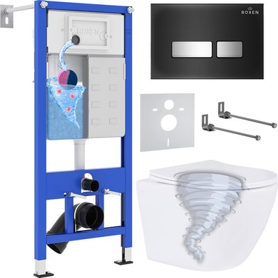 Унитаз подвесной с инсталляцией Roxen StounFix Dual Fresh 968397 - фото