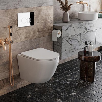 Унитаз подвесной с инсталляцией Roxen StounFix Dual Fresh 968340