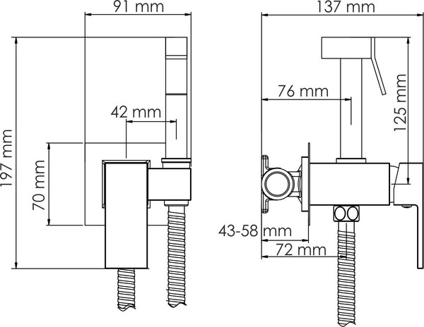Гигиенический душ со смесителем Wasserkraft A71338