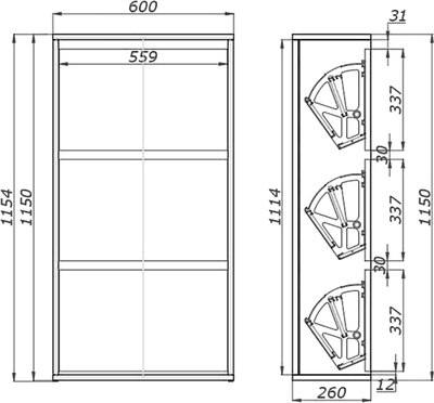 Тумба для обуви ЗОВ Токио SC60WW3S