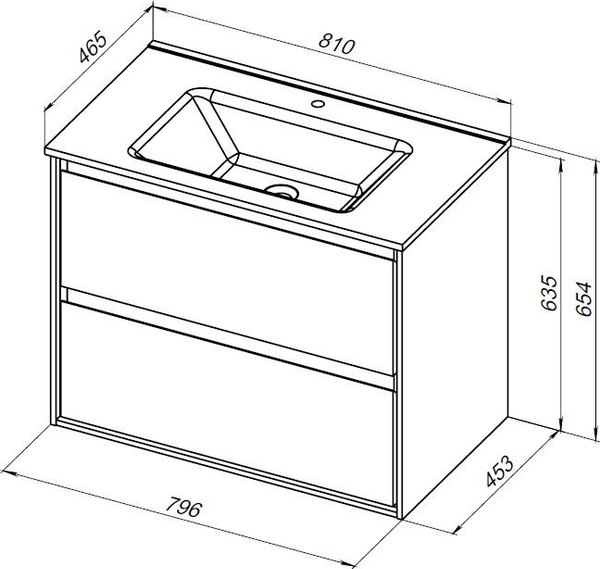 Тумба под умывальник Aquanet Милан 80 / 336379