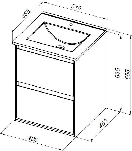 Тумба под умывальник Aquanet Милан 50 / 336376