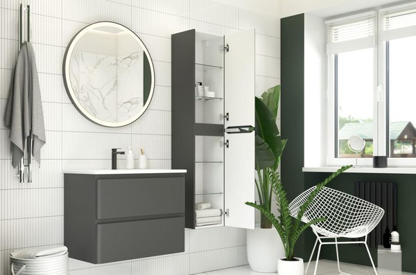 Шкаф-пенал для ванной Aquanet Эмбер 35 / 330472