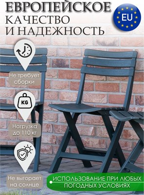 Комплект стульев садовых Ipae Progarden Birki / BIR80CVE-4