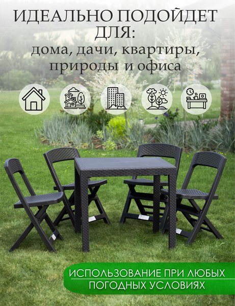 Комплект стульев садовых Ipae Progarden Asso / ASO88CAN-4