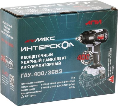 Аккумуляторный гайковерт Интерскол ГАУ-400/36ВЭ (859.0.0.70)