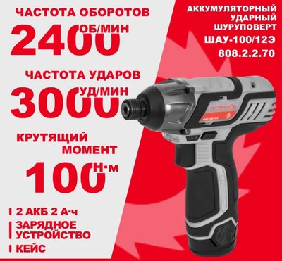 Аккумуляторный шуруповерт Интерскол ШАУ-100/12Э (808.2.2.70)