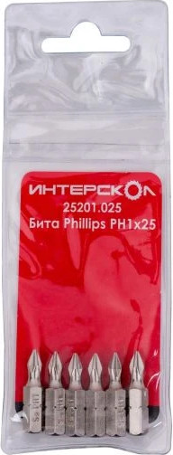 Набор бит Интерскол Phillips PH1х25 - фото