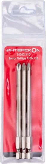 Набор бит Интерскол Phillips PH2х110 - фото