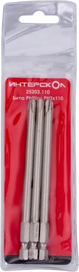 Набор бит Интерскол Phillips PH3х110 - фото