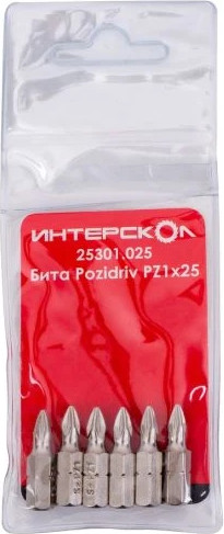 Набор бит Интерскол Pozidriv PZ1х25 - фото