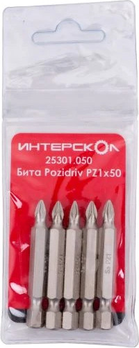 Набор бит Интерскол Pozidriv PZ1х50 - фото