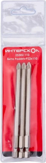 Набор бит Интерскол Pozidriv PZ2х110 - фото
