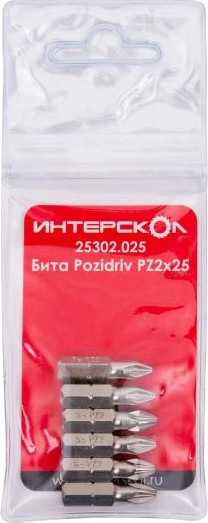 Набор бит Интерскол Pozidriv PZ2х25 - фото