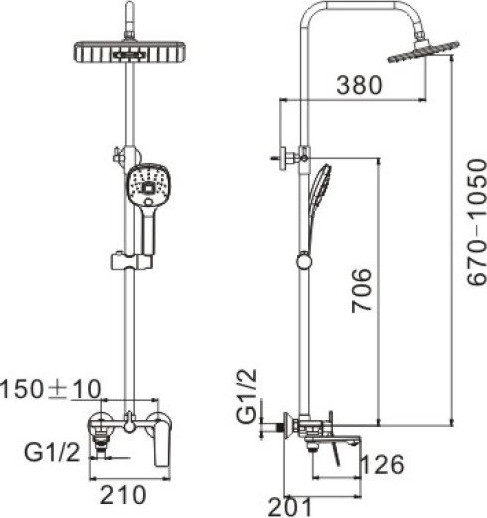 Душевая система со смесителем Belz B24533