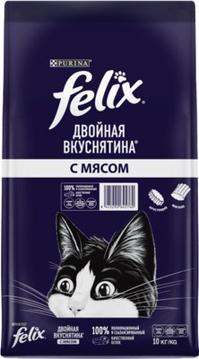 Сухой корм для кошек Felix Двойная вкуснятина с мясом - фото