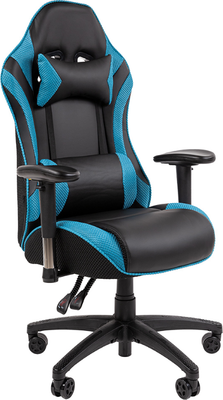 Кресло геймерское Chairman CH43 (экокожа, черный/бирюзовый) - фото