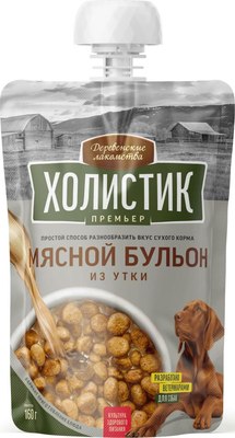 Лакомство для собак Деревенские лакомства Холистик Премьер Мясной бульон из утки - фото