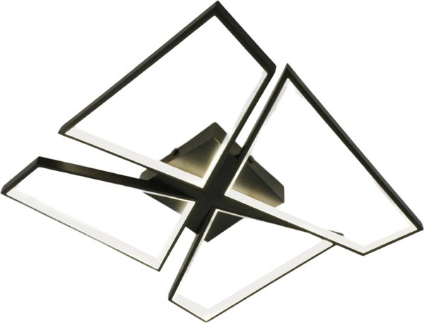 Люстра Estares Orlando 120W S-APP-550x550x90-BLACK/WOOD/WHITE-220-IP20 - фото