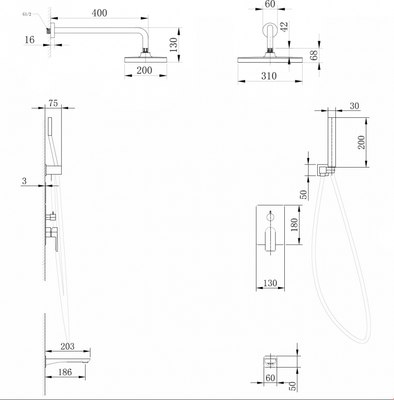 Душевая система Abber Weiss Insel AF8017FW