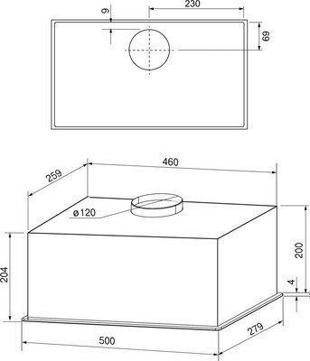 Вытяжка скрытая Krona Arven 500 PB V2 / КА-00008122