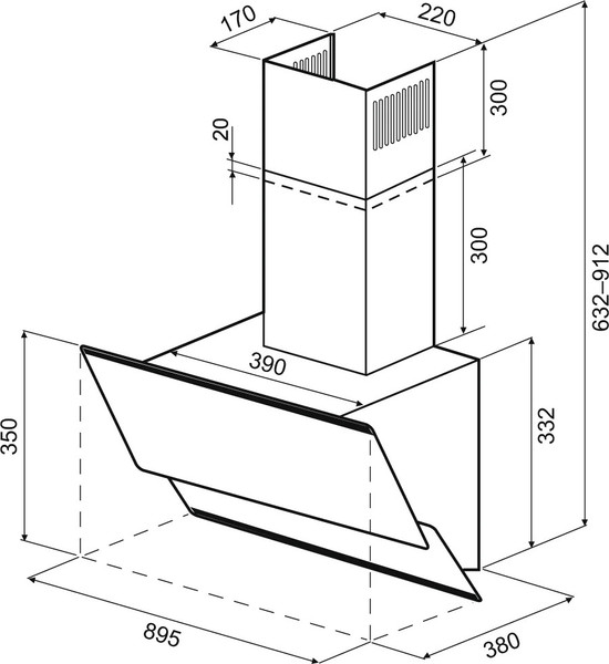 Вытяжка наклонная Krona Irma A 900 S / КА-00008437