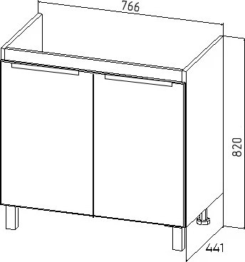 Тумба под умывальник Viant Берлин Moduo 80 / VBER80MDC-T2ST