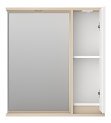 Шкаф с зеркалом для ванной Brevita Balaton R 75 / BAL-04075-03-01П - фото
