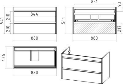Тумба под умывальник Brevita Balaton 90 / BAL-06090-03-012Я 